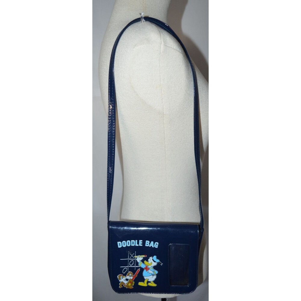 VTG Doodle Bag Donald Duck Chip Dale Disney Vinyl Childrens Purse Navy Blue
